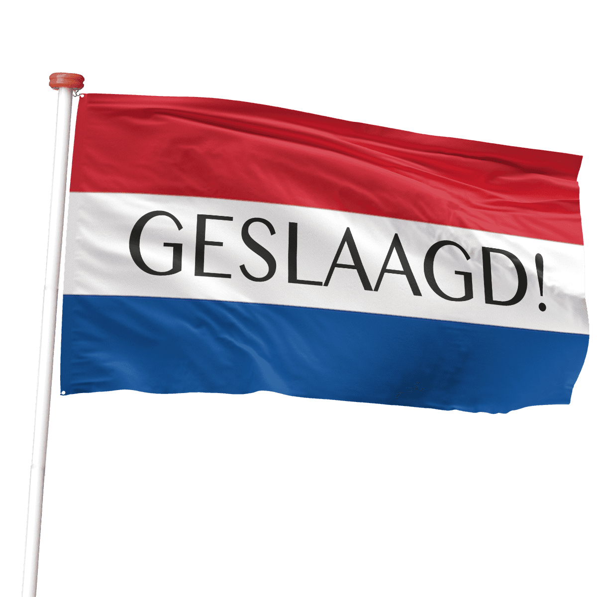geslaagd op een Nederlandse vlag