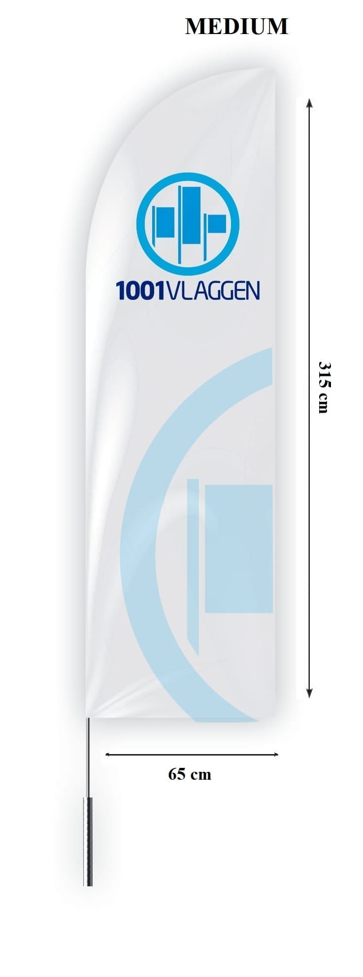 Beachflag straight met eigen logo/ontwerp