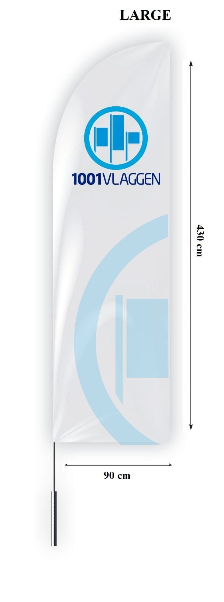 Beachflag straight met eigen logo/ontwerp